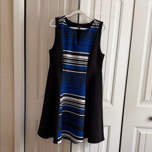 Torrid Black and Blue Striped Mini Dress